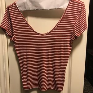 Red and white striped crop top